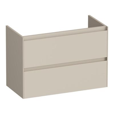 Brauer Inspire - Onderkast Ondiep - 80 cm - met 2 Softclose Lades Greeploos en 1 Sifon Uitsparing - Mat Beige