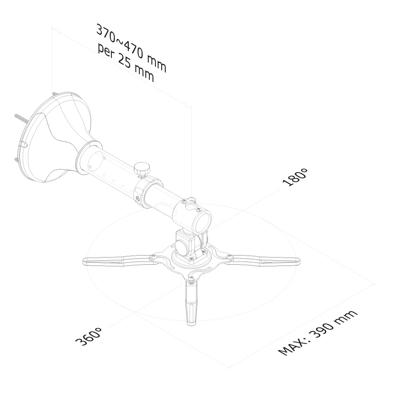 Neomounts BEAMER-W050SILVER Beamer-wandbeugel Kantelbaar, Draaibaar Afstand tot de muur (max.): 47 cm Zilver Neomounts BEAMER-W050SILVER Beamer-wandbeugel Kantelbaar, Draaibaar Afstand tot de muur (max.): 47 cm Zilver