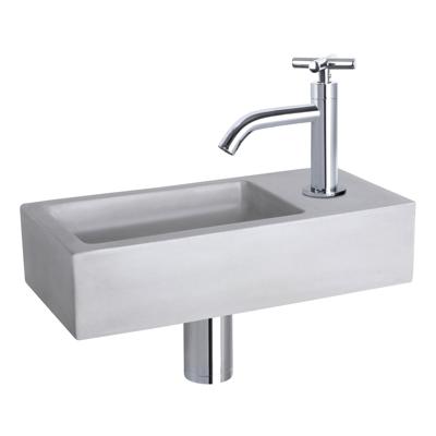Differnz Differnz Ravo fonteinset beton lichtgrijs - kraan kruis chroom Differnz Differnz Ravo fonteinset beton lichtgrijs - kraan kruis chroom