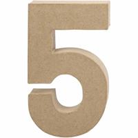 Creativ Company Cijfer, 5, h: 19,7 cm, b: 11,5 cm, dikte 2,6 cm, 1 stuk - thumbnail