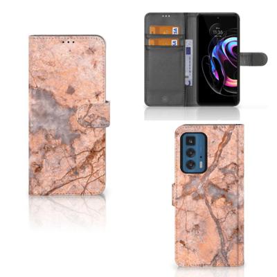 Motorola Edge 20 Pro | Bookcase | Marmer Oranje