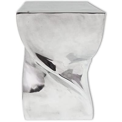 VidaXL Kruk/bijzettafel in gedraaide vorm zilver aluminium