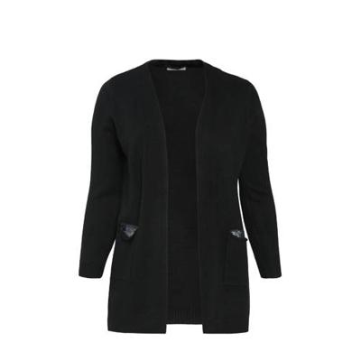 Paprika fijngebreid vest met pailletten zwart