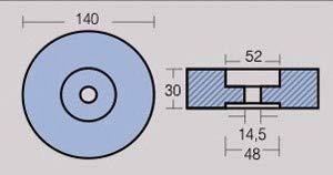 TEN00130 - ZINK ACHTERSTE ANODE 140MM 2,72 KG