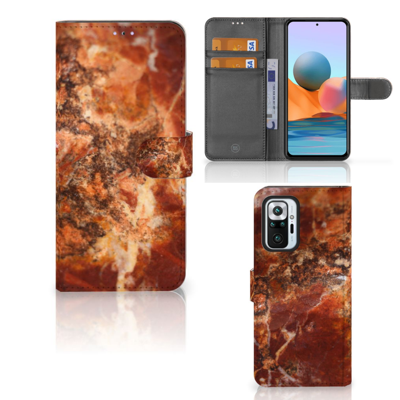 Xiaomi Redmi Note 10 Pro | Bookcase | Marmer Bruin Xiaomi Redmi Note 10 Pro | Bookcase | Marmer Bruin