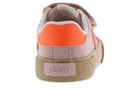 Kinderbaskets van leer en contrast met klittenband VICTORIA rouge - thumbnail