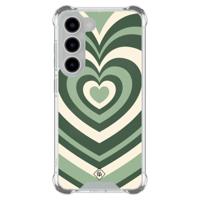 Samsung Galaxy S23 shockproof hoesje - Groen hart swirl - thumbnail