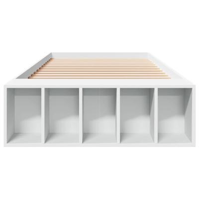 Bedframe bewerkt hout wit 75x190 cm - thumbnail