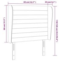 Hoofdbord met randen 83x23x118/128 cm stof blauw - thumbnail