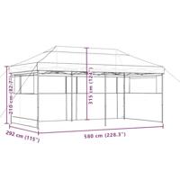 Partytent inklapbaar pop-up met 3 zijwanden terracottakleurig - thumbnail