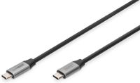 Digitus USB-kabel USB 3.2 Gen1 (USB 3.0 / USB 3.1 Gen1) USB-C, USB-C stekker 1.00 m Zwart Flexibel, Afgeschermd, Met USB DB-300220-010-S - thumbnail