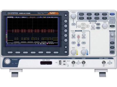 GW Instek MSO-2102E Digitale oscilloscoop 100 MHz 18-kanaals 1 GSa/s 10 Mpts 8 Bit Digitaal geheugen (DSO), Mixed-signal (MSO), Logic-analyser GW Instek MSO-2102E Digitale oscilloscoop 100 MHz 18-kanaals 1 GSa/s 10 Mpts 8 Bit Digitaal geheugen (DSO), Mixed-signal (MSO), Logic-analyser