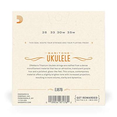 D&apos;Addario EJ87B Pro Arte Titanium snarenset voor bariton ukelele