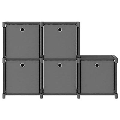 Bussandri Exclusive - Kast met 5 vakken met boxen 103x30x72,5 cm stof grijs