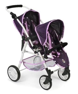 Tweeling poppenwagen Twinny - Stars Lila Tweeling poppenwagen Twinny - Stars Lila