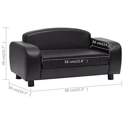 VidaXL Hondenbank 80x50x40 cm kunstleer zwart VidaXL Hondenbank 80x50x40 cm kunstleer zwart