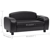 Hondenbank 80x50x40 cm kunstleer zwart - thumbnail