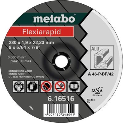 Metabo Accessoires Doorslijpschijf Ø 180x1,6x22,23 mm Aluminium Flexiarapid - 25 stuks - 616515000 Metabo Accessoires Doorslijpschijf Ø 180x1,6x22,23 mm Aluminium Flexiarapid - 25 stuks - 616515000