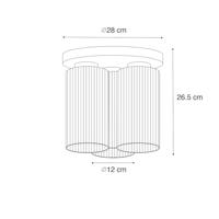 QAZQA Art Deco plafondlamp goud met glas 3-lichts - Laura - thumbnail