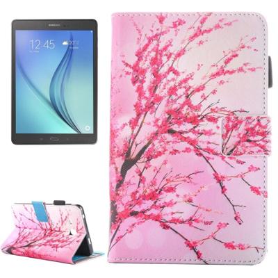 Samsung Galaxy Tab A 7.0 inch / T280 horizontaal Perzik bloesem patroon PU leren Flip Hoesje met houder en opbergruimte voor pen, pinpassen & geld