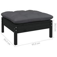 9-delige Loungeset met antracietkleurige kussens grenenhout - thumbnail