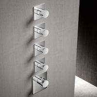 Hotbath Mate Afbouwdeel High Flow 4 Stopkranen Vierkant Chroom - thumbnail