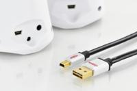 ednet USB 2.0 Aansluitkabel [1x USB-A 2.0 stekker - 1x Mini-USB 2.0 B stekker] 1.80 m Zwart Rond, Stekker past op beide manieren, Afgeschermd (dubbel) - thumbnail