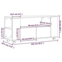 Tv-meubel 102x34,5x43 cm bewerkt hout betongrijs - thumbnail