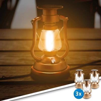 Solar storm windlicht oil op zonne energie kleur brons set van 3 stuks