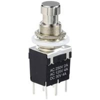 TRU COMPONENTS TC-12193708 Drukschakelaar DPDT met rechte pen Schakelstroom (max.): 4 A 1 stuk(s) - thumbnail