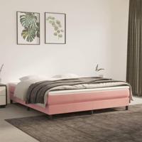 Boxspring bed fluweel roze 160x200 cm - thumbnail