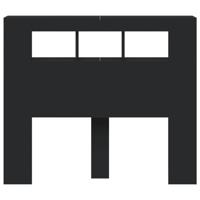 Hoofdeinde met LED 120x18,5x103,5 cm bewerkt hout zwart - thumbnail