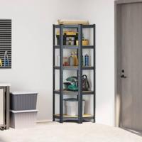 VidaXL Hoekrek 5-laags staal en bewerkt hout antracietkleurig - thumbnail