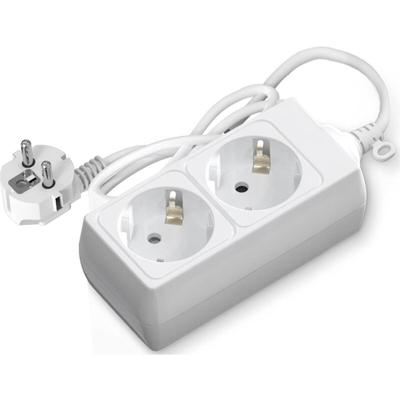 Stekkerdoos Verlengsnoer 3680W met 2 Stopcontacten - 1.5m - Wit - Nederland