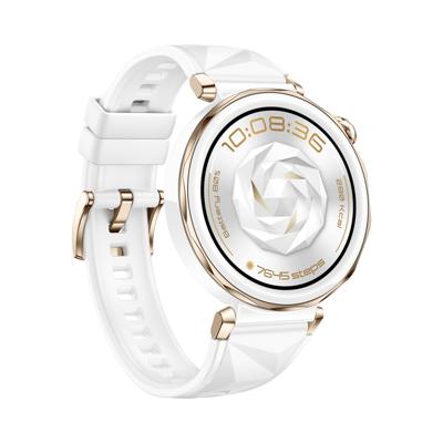 HUAWEI WATCH GT 5 Pro 42 mm Smartwatch, scherp ontwerp, professioneel sporthorloge, gezondheidstracking, ECG-monitor, batterijduur tot 7 dagen, GPS, Bluetooth-oproep, iOS en Android, wit 【Exclusief