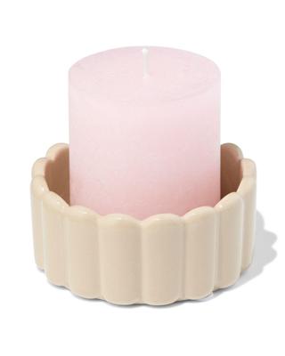 HEMA Kaarsonderzetter ⌀10cm keramiek ribbel zand (zand)