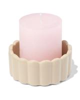 HEMA Kaarsonderzetter ⌀10cm keramiek ribbel zand (zand) - thumbnail