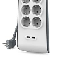 Belkin Spanningsbeveiliger met 6 stopcontacten en 2 USB-poorten stekkerdoos - thumbnail