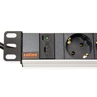 ROLINE 19 stekkerdoos 8-voudig + C14 stekker, Aluminium, 2 m - thumbnail