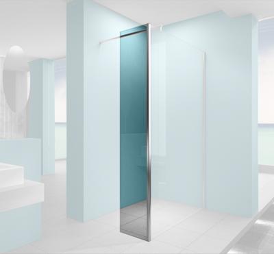 Eco zijwand met hoekprofiel 300 x 2000 x 8 mm nano helder glas/chroom - thumbnail