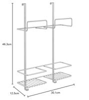 Metaltex over the door space saver rek voor schoonmaakspullen 30x46x12 cm zilver - thumbnail