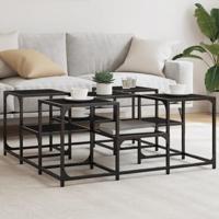 Salontafel 91x91x40 cm bewerkt hout zwart - thumbnail