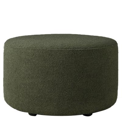 Ethnicraft Poef 'Barrow' 60cm, Structuurstof, kleur Pine Green