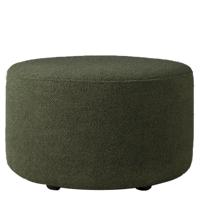 Ethnicraft Poef 'Barrow' 60cm, Structuurstof, kleur Pine Green - thumbnail