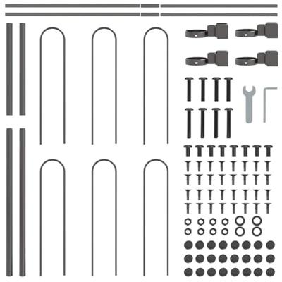 Tuinhek 8 pcs Grijs 13,6 x 1 m Poedercoating staal
