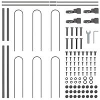 Tuinhek 9 pcs Grijs 15,3 x 0,8 m Poedercoating staal - thumbnail