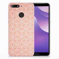 Huawei Y6 (2018) TPU bumper Pattern Orange - thumbnail