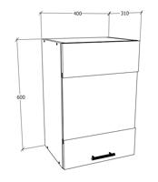 VCM Wandkast Esilo (Hangende kast, Wit/antraciet, 1 Glastür) - thumbnail