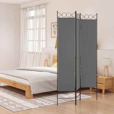 Kamerscherm met 3 panelen 120x200 cm stof antracietkleurig Kamerscherm met 3 panelen 120x200 cm stof antracietkleurig