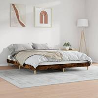 Bedframe zonder matras hout gerookt eikenkleurig 120x200 cm - thumbnail